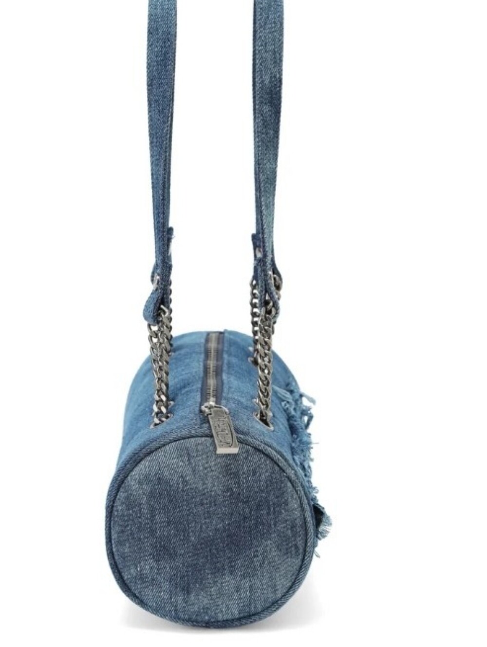 Von Dutch Distressed Denim Barrel Shoulder Bag - Picture 12 of 15